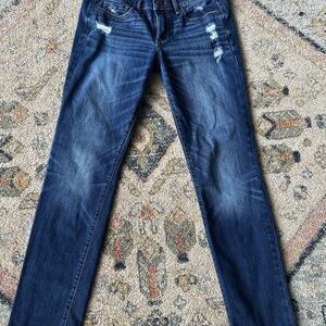 Abercrombie & Fitch Dark Blue Distressed Skinny Jeans